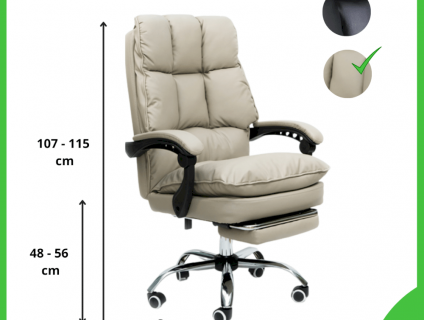 Ghế làm việc tại nhà có gác chân Ghế xoay văn phòng nệm 2 lớp CR4106-P