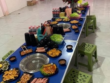 Bếp nướng than hoa âm bàn cho quán nướng