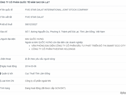 CÔNG TY CỔ PHẦN QUỐC TẾ NĂM SAO ĐÀ LẠT MUA HÀNG KO TRẢ TIỀN