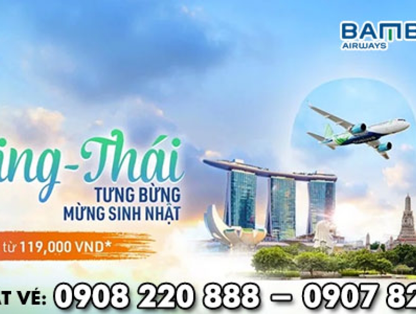 Bamboo ưu đãi mừng 1 năm đường bay Đông Nam Á