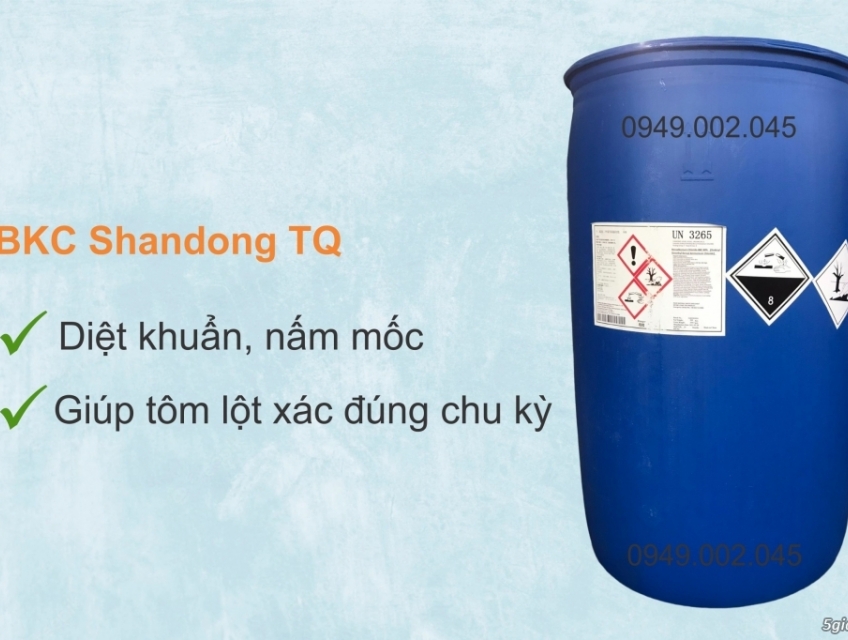 BKC 80% - Ngừa và xử lý các bệnh do vi khuẩn gây ra trên tôm