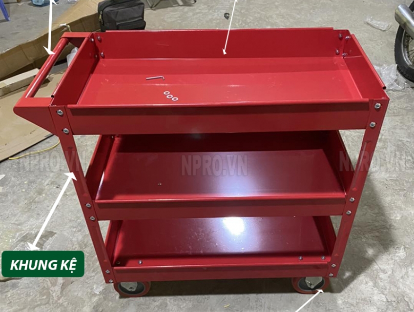 Tìm hiểu cấu tạo và phiên bản kệ đựng đồ nghề 3 ngăn 3 tầng