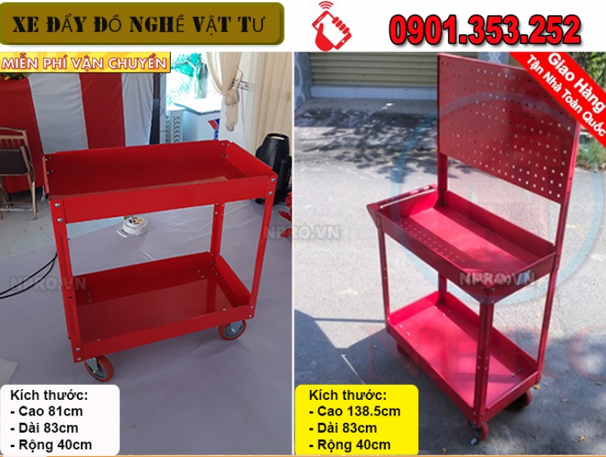Xe đẩy đựng đồ nghề vật tư nhiều ngăn