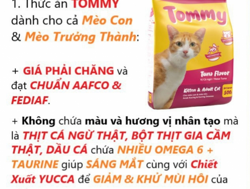 [Freeship tphcm] Combo 6 gói 500g (3kg) tonny thức ăn cho mèo của Phil
