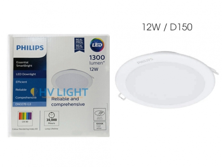 Đèn LED Âm trần 12W DN027B G3 LED12 D150 RD PHILIPS | HV Lighting