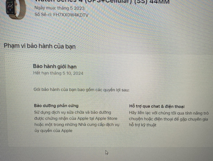 Đồng hồ Apple watch series 4 44mm black new esim 05/2024