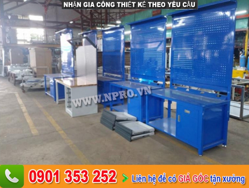 Sx bàn thao tác công nghiệp( bàn nguội cơ khí) giá xưởng