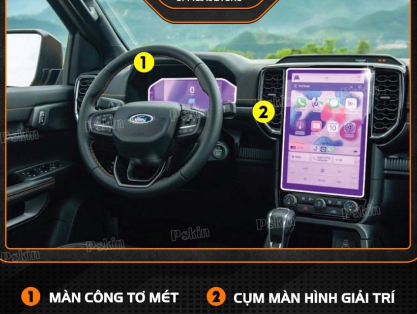 Dán PPF nội thất ô tô Ford Ranger 2022-2023