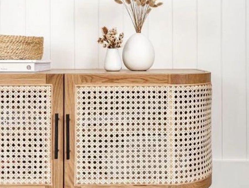 Lưới mây tre đan mắt cáo - Ốp cánh tủ, bàn ghế, vách ngăn