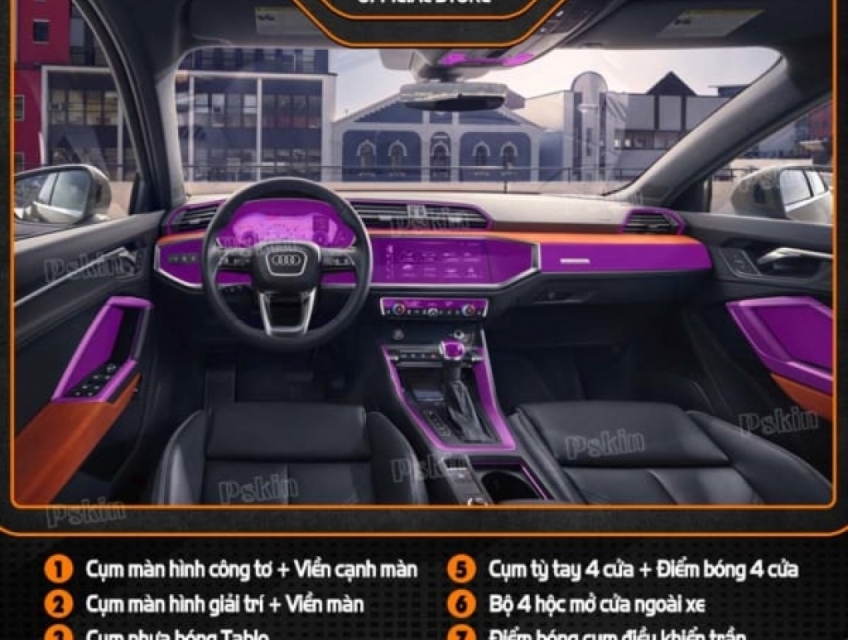 Dán nội thất Audi Q3 2019-2023 PPF tự phục hồi mới