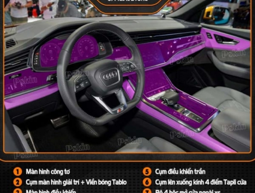 Dán bảo vệ nội thất Audi Q8 Sline 2019-2023 PPF tự phục hồi