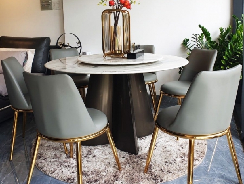 Bộ bàn ăn mặt đá hiện đại