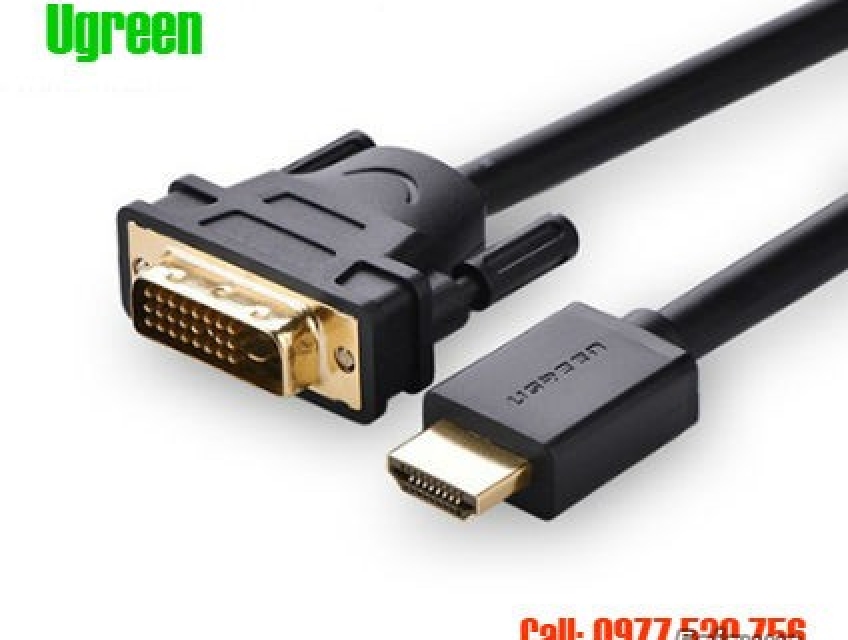Cáp chuyển đổi HDMI sang DVI-D 24+1 dạng dây tròn Ugreen dài 3M, 5M