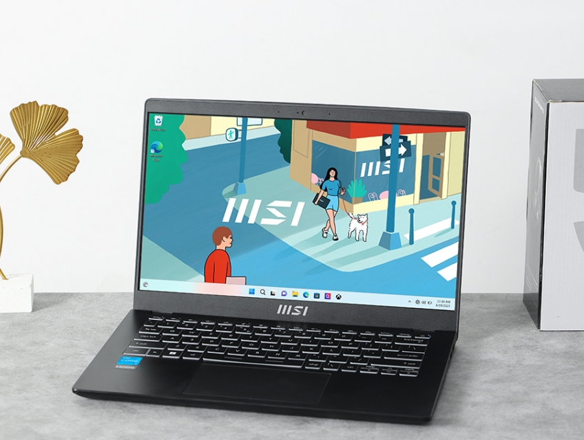 MSI Modern 14: Core i3 Gen11/8G/512G/14in FHD IPS/đèn phím/còn BH 12th