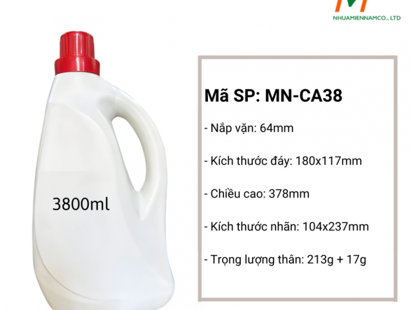 Can nhựa 4 lít HDPE dùng cho hóa mỹ phẩm