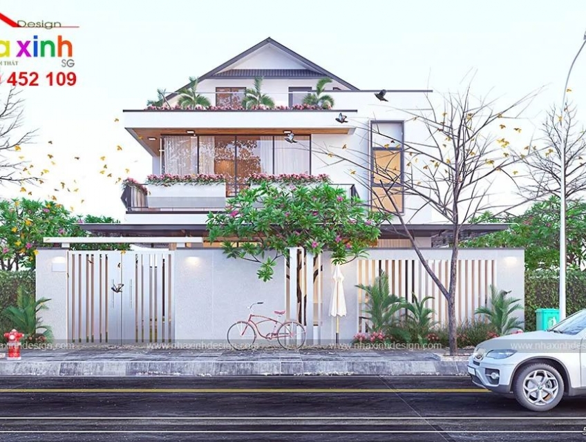 Mẫu thiết kế biệt thự 2 tầng đẹp, sang trọng