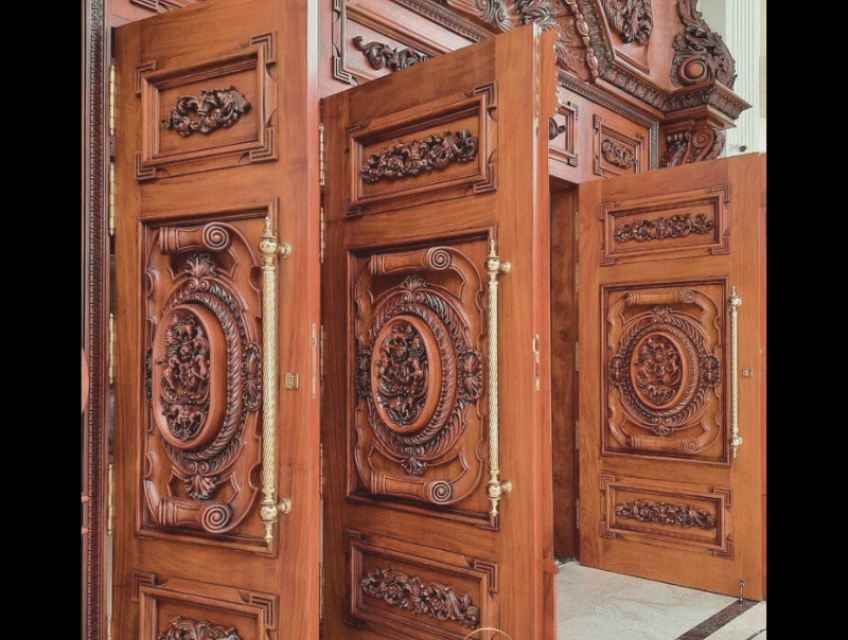 mẫu cửa gỗ 4 cánh