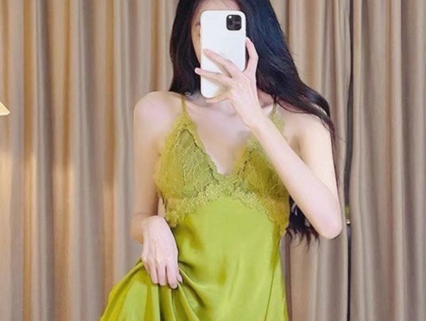 Áo Ngủ Hai Dây Lụa Kết Hợp Ren Gợi Cảm