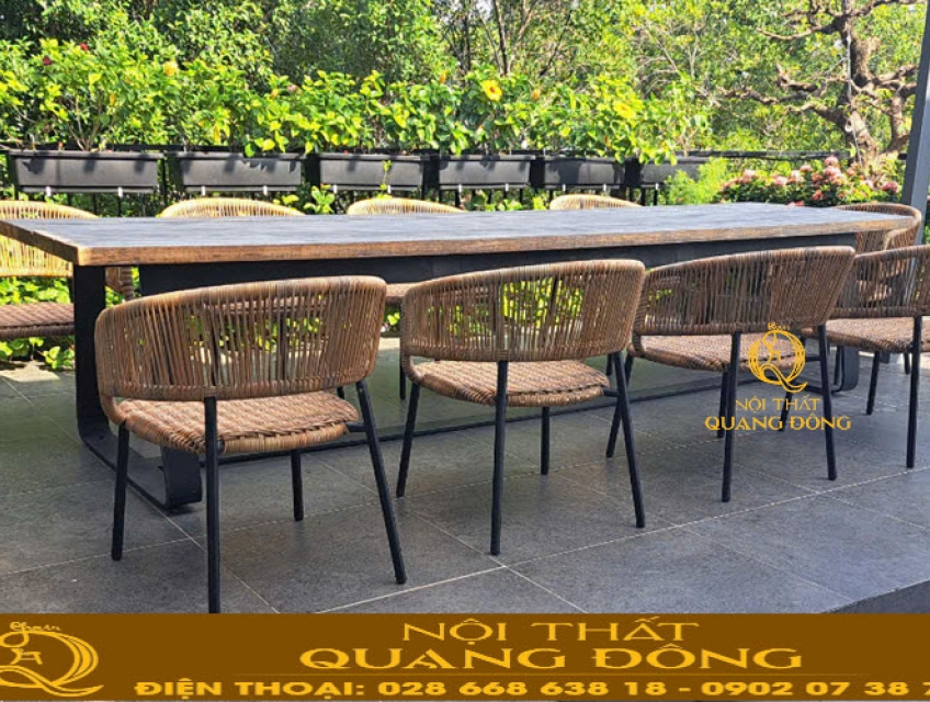 Bàn ăn giả mây được sản xuất theo yêu cầu tại Quận 12, Tp. HCM