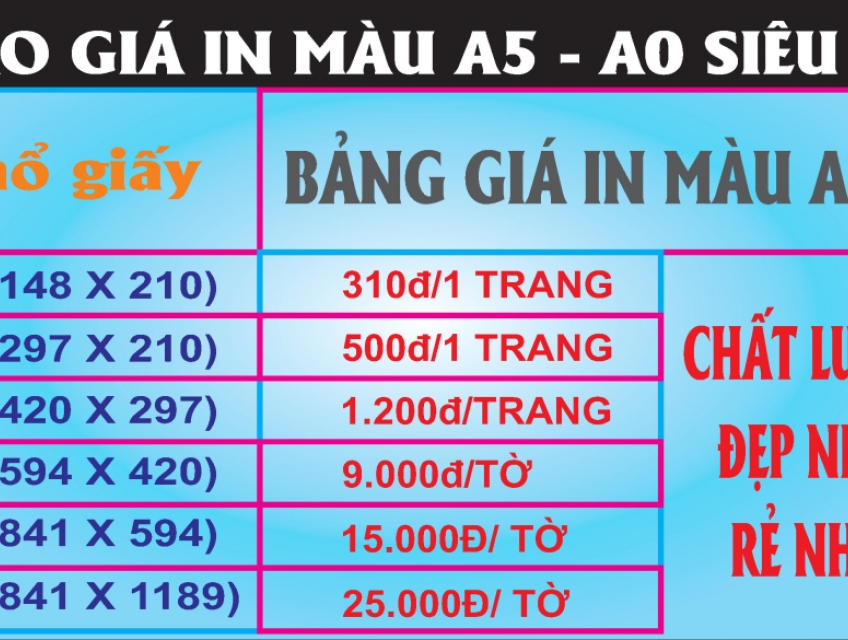 In Tài liệu màu khổ A4 giá rẻ tại Hà Nội
