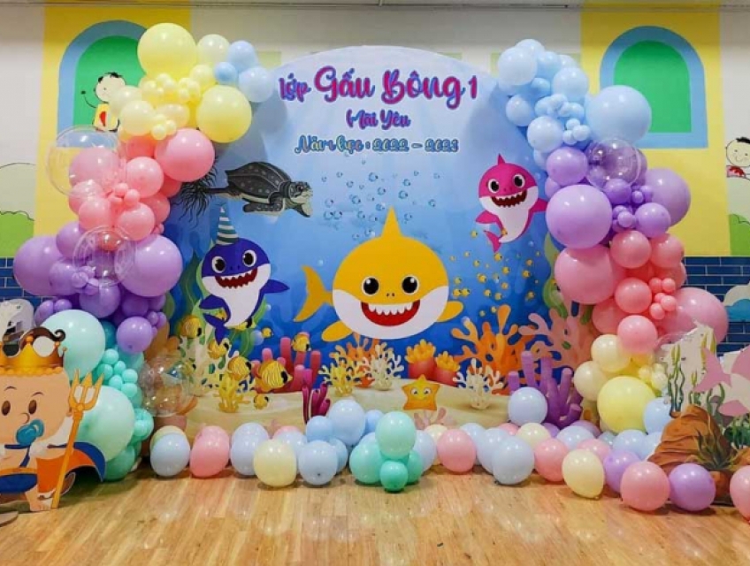 Trang trí backdrop, cổng bóng tổng kết