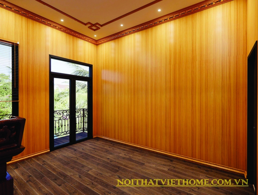 Cải tạo phòng thờ bằng tấm nhựa nano vân gỗ