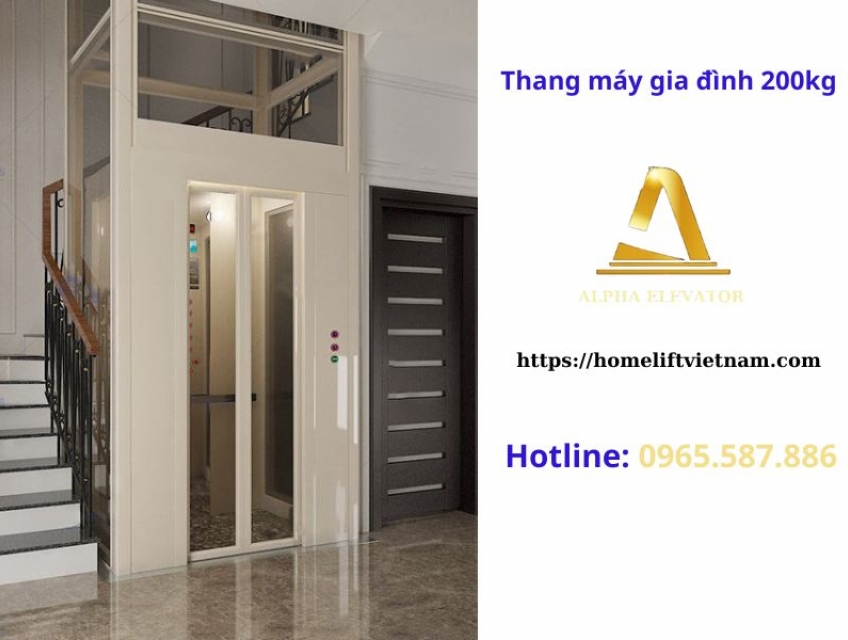 Thang máy gia đình 200kg Alphalift Việt Nam