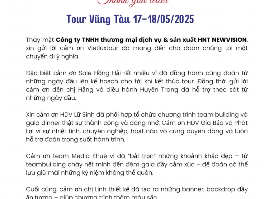 Tour Đoàn Vũng Tàu 2025 Hành Trình Gắn Kết & Bùng Nổ Cảm Xúc (17 - 18/