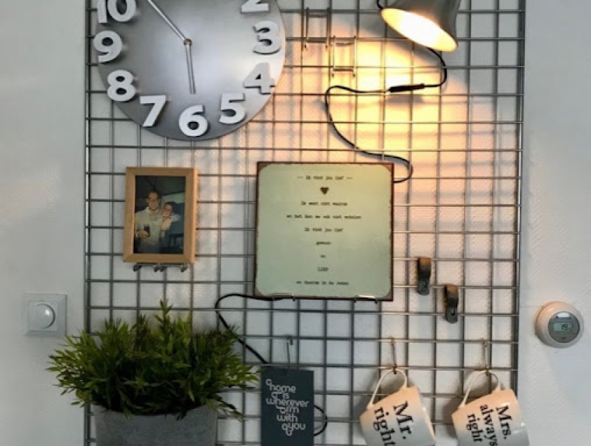 Khung Lưới trang trí, treo ảnh sáng tạo, Móc treo phụ kiện, rỗ nhựa