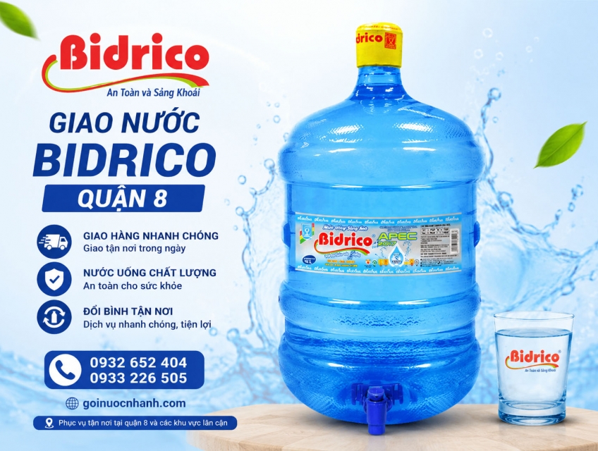 Giao nước Bidrico quận 8 tận nơi – có sẵn, giao nhanh trong ngày