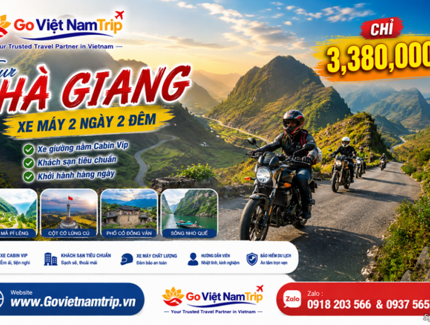 TOUR XE MÁY HÀ GIANG 2 NGÀY 2 ĐÊM CÙNG GO VIỆT NAM TRIP