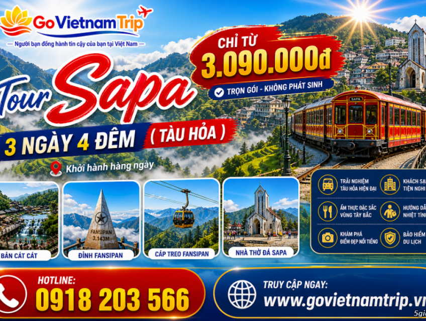 TOUR SAPA 3 NGÀY 4 ĐÊM BẰNG TÀU HỎA (GO VIỆT NAM TRIP )
