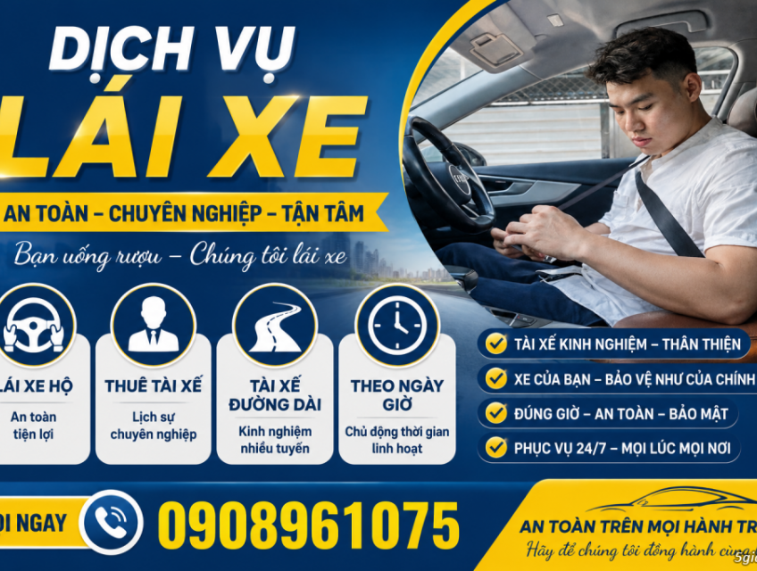 DỊCH VỤ LÁI XE HỘ – THUÊ TÀI XẾ RIÊNG UY TÍN 24/7