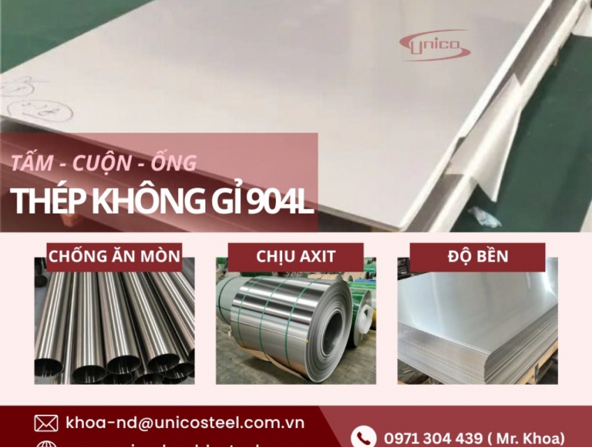 Thép không gỉ 904L nhập khẩu chính ngạch: Siêu hợp kim chống ăn mòn hóa chất và chịu môi trường axit