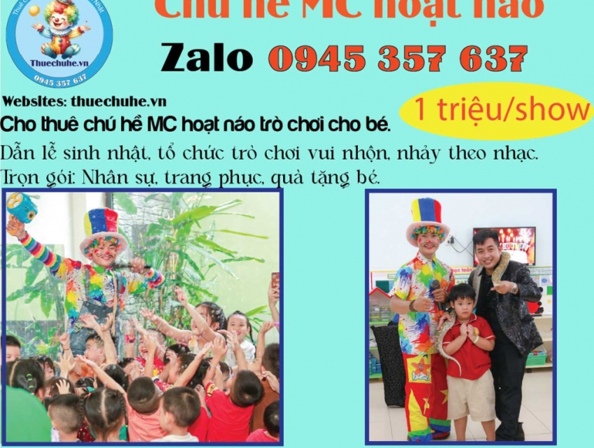Dịch vụ Chú Hề mùa hè 2026