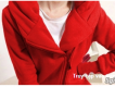Áo Khoác Nữ Tay Đính Nút Đỏ