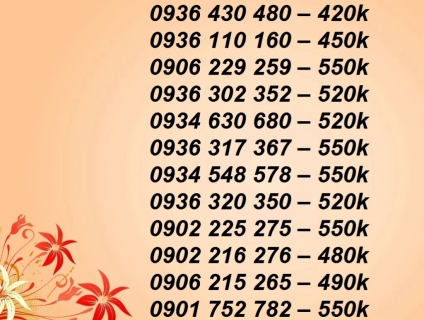 Sim thần tài 79 giá 450k, lộc phát 550k, đầu 09 trả trước, siêu đẹp.