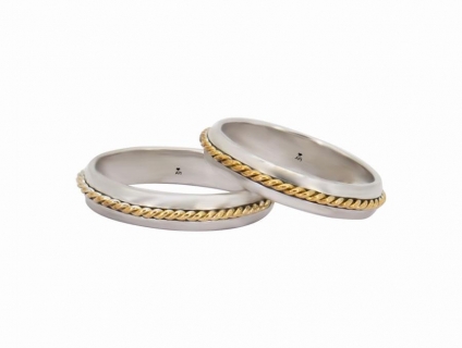 Nhẫn Cưới Hai Màu APJ Vàng 10k – RNC08.1