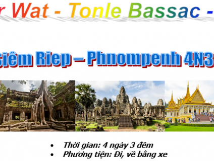 Tour Du lịch Campuchia - SIEMREAP- QUẦN THỂ ANGKOR - PHNOMPENH