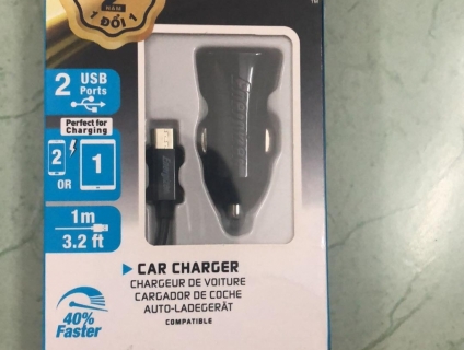 Cái cuối cùng  -Sạc xe hơi ENERGIZER 2.4A 2USB + Kèm cáp MICRO USB ET 22h59p 13/6/2019