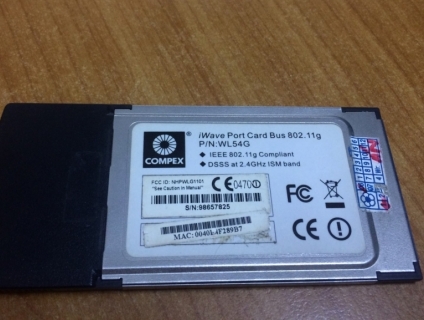 Bán Wireless-G 54Mbps (Network Cardbus Adapter) - Giá bán: 150k.