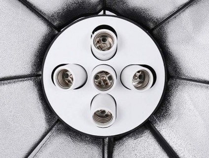 Đui đèn 5 bóng với softbox