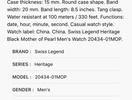 Đồng hồ Swiss Legend et 22:59 ngày 22/06/19