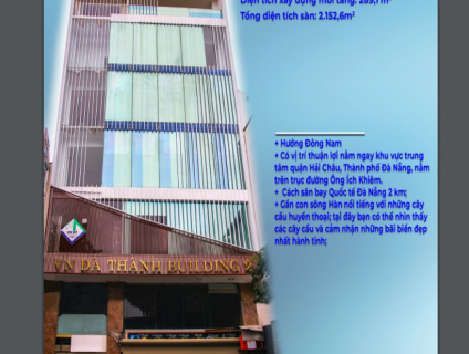 Bán tòa nhà văn phòng  8 tầng mới nằm TT quận Hải Châu,T.P Đà Nẵng