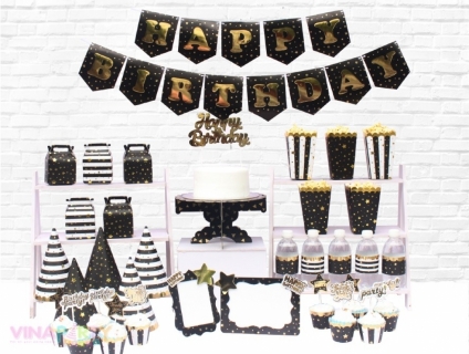 TRANG TRÍ TIỆC SINH NHẬT TỪ SET Ánh Kim  ---- CHO NGƯỜI LỚN - BẠN THÂN