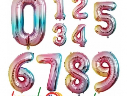 BONG BÓNG SỐ MÀU CẦU VỒNG 70CM (0 - 9)