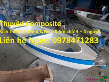 Chuyên cung cấp vỏ thuyền Composite- kích thước : 4,5m x 1,3m x 0,5m.