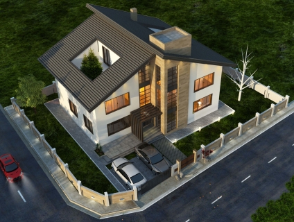 Ngoại thất biệt thự hai tầng mái thái