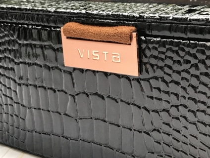 Hộp đồng hồ đen cá sấu VISTA