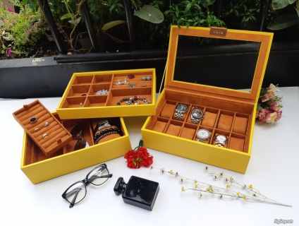 Hộp đựng đồng hồ, trang sức 3 tầng ráp khay VISTA